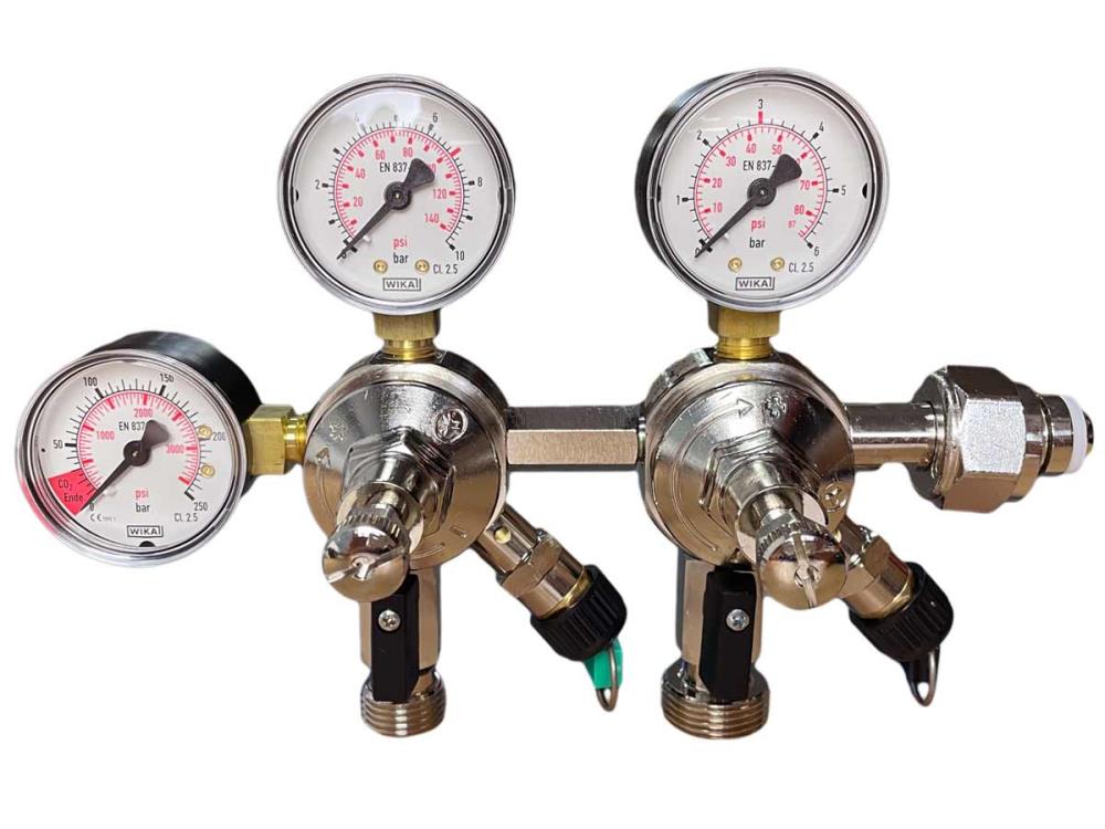 Co2 Kombi Druckminderer OxyTurbo 7 bar und 3 bar (Oxy6) Co2 Kombi Druckminderer OxyTurbo 7 bar und 3 bar (Oxy6)