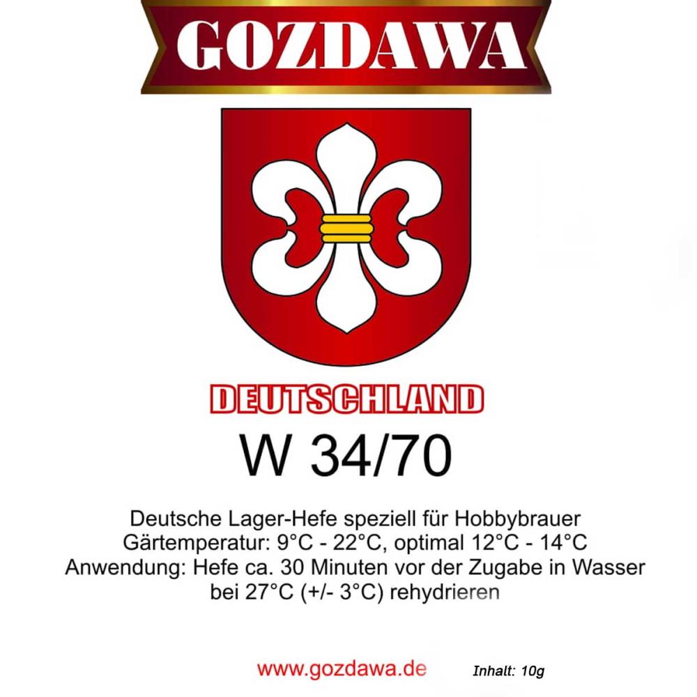 Gozdawa W34/70 Ale Bierhefe untergärig 10g