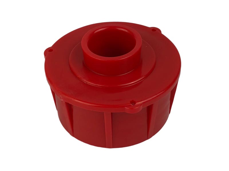 Rote Kappe mit Loch für Gärfass mit grünem Deckel Rote Kappe mit Loch für Gärfass mit grünem Deckel