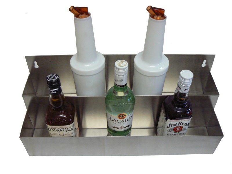 Stainless steel bottle rack wall for 12 bottles of cocktails