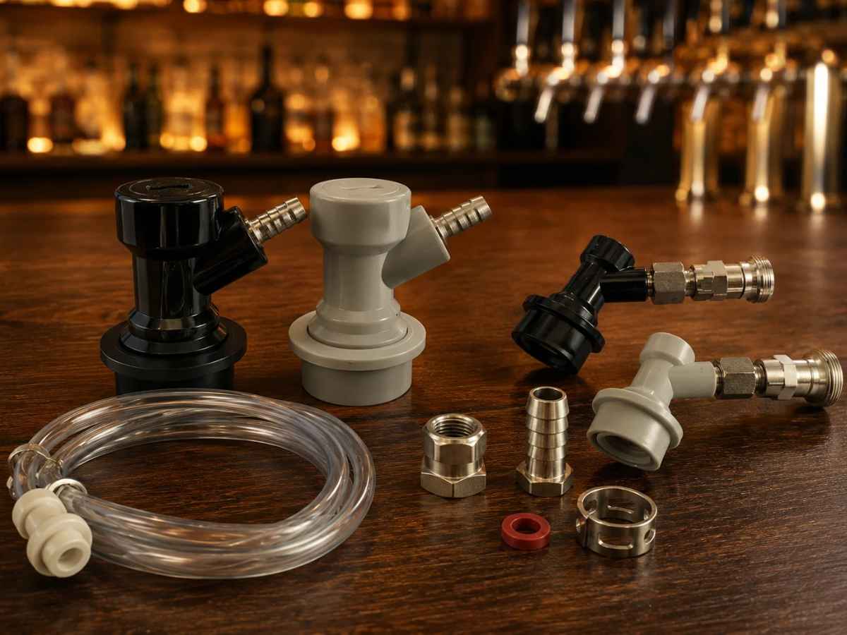 NC Keg Zubehör mit Ball Lock Kupplungen, Adaptern und Dichtungen