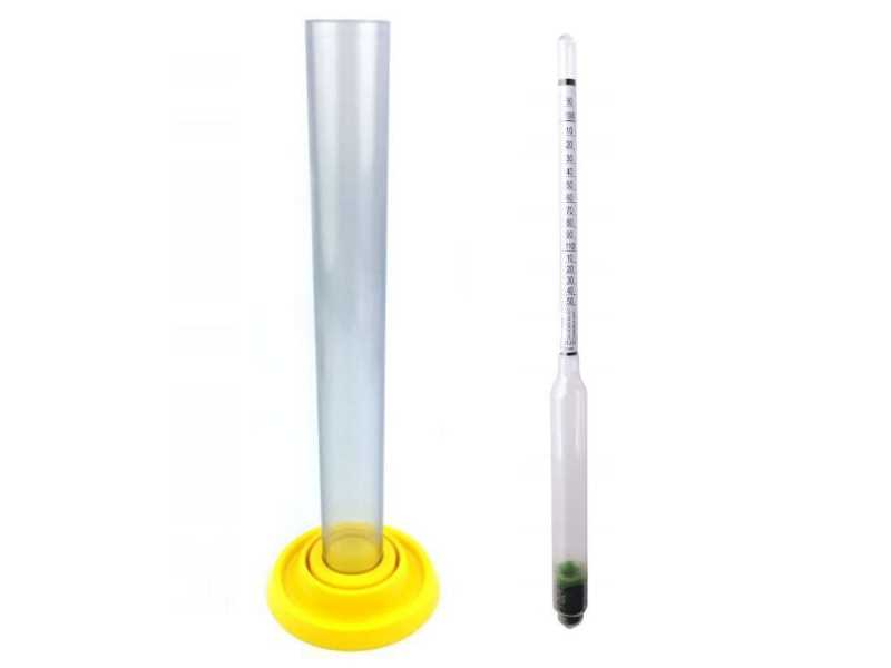 Standzylinder 200ml + Hydrometer mit 3 Skalen Standzylinder 200ml + Hydrometer mit 3 Skalen