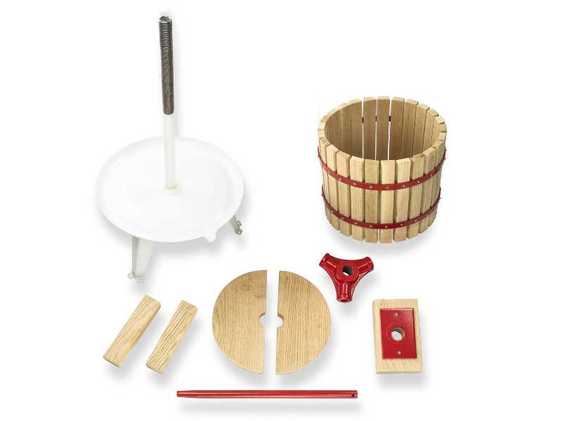 Fruit press with wooden basket 12 l