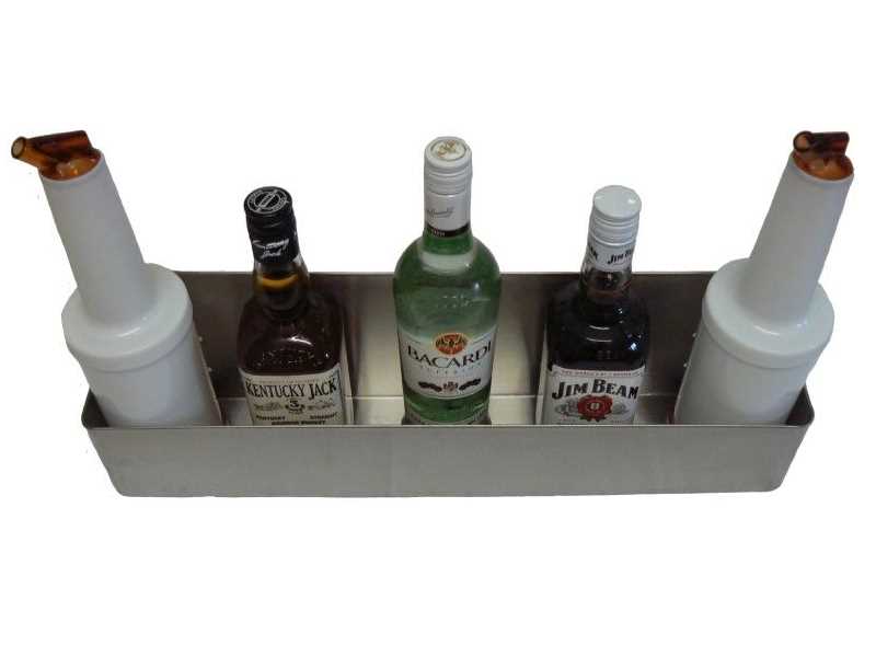 Stainless steel bottle rack wall for 6 bottles of cocktails