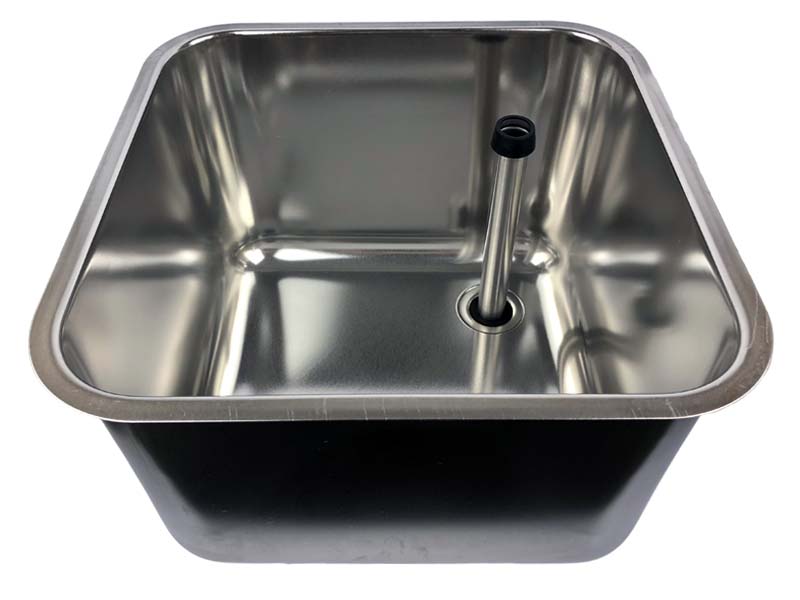 Gläserspülbecken Edelstahl 400x400x300mm mit Zubehör komplett Gläserspülbecken Edelstahl 400x400x300mm mit Zubehör komplett