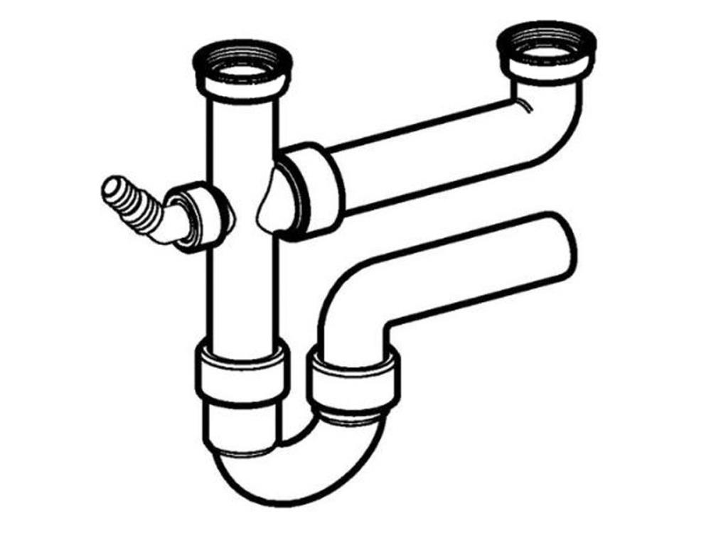 Siphon Becken 2 Gewinde 1½" ø 40mm Siphon Becken 2 Gewinde 1½" ø 40mm