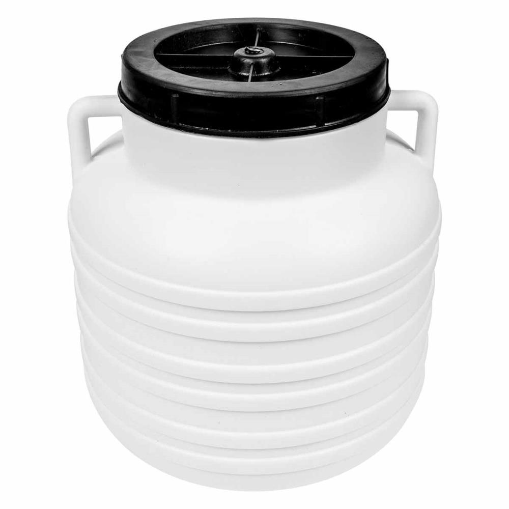 10L Lagerfass Krautfass weiß mit schwarzem Deckel 10L Lagerfass Krautfass weiß mit schwarzem Deckel