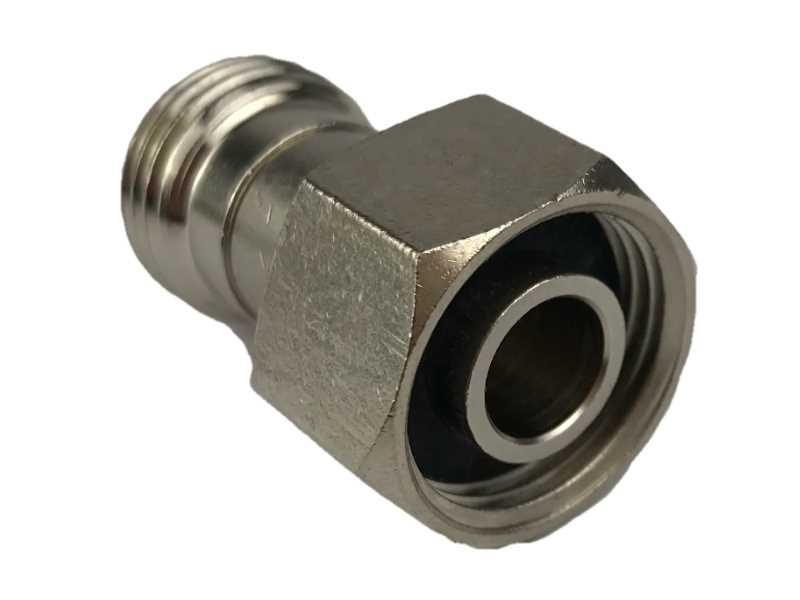 Adapter connector from 3/4 inch female hexagonal to 1/2 inch male (X)