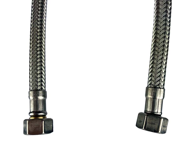 Flexible hose with 2x 3/8" internal thread