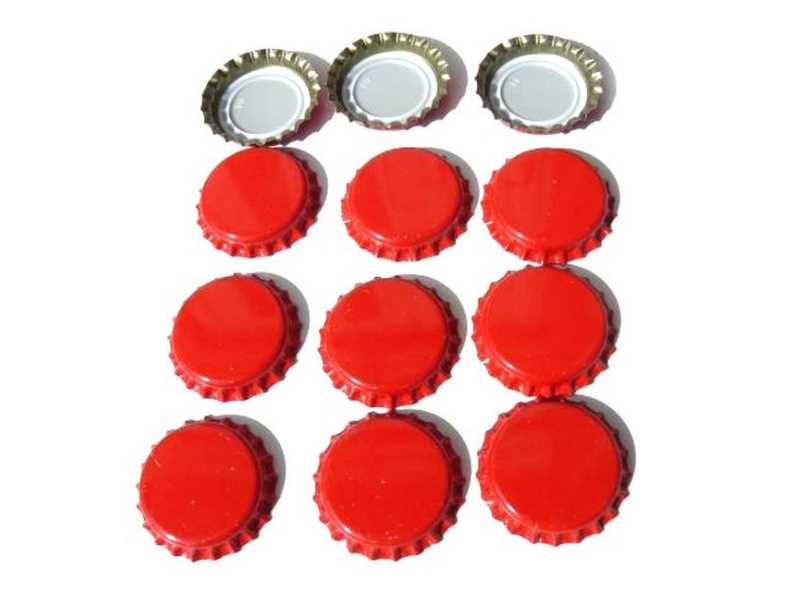 100 crown caps red 26mm