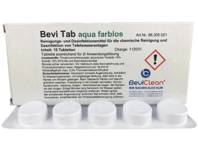 5 Tabletten Bevi Tab aqua mit Farbe