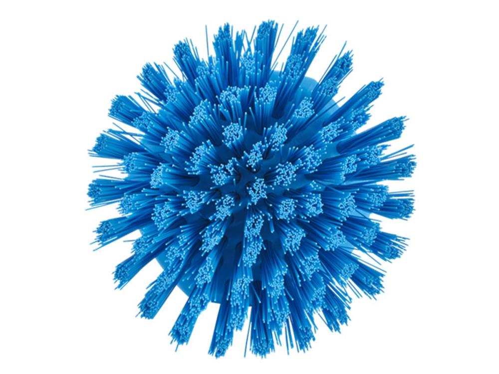 Vikan round hand brush, Ø110 mm, hard, blue