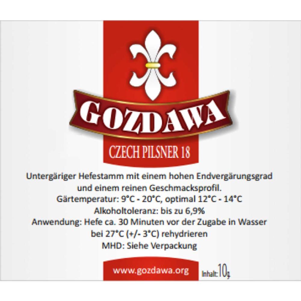 Gozdawa Czech Pilsner 18 (CP18) Bierhefe untergärig 10g Gozdawa Czech Pilsner 18 (CP18) Bierhefe untergärig 10g