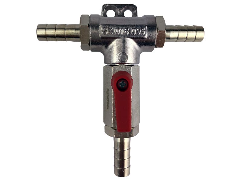 Co2 Wandverteiler Absteller mit Kugelhahn 7mm