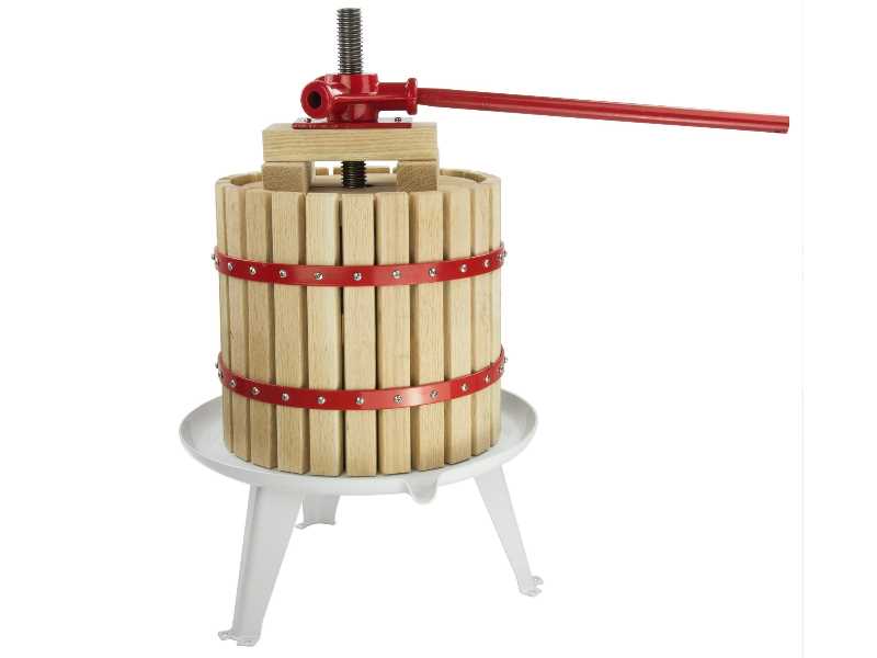 Fruit press with wooden basket 12 l