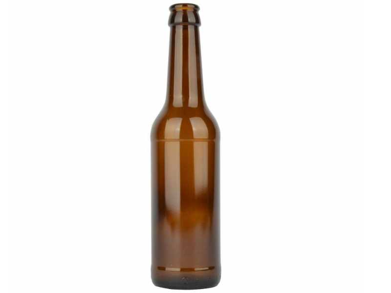 Beer bottle longneck 33 cl, brown, 26 mm, carton 24 pieces