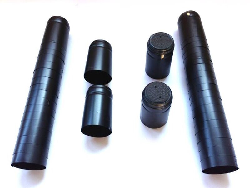 10 shrink capsules in black for wine corks Corks