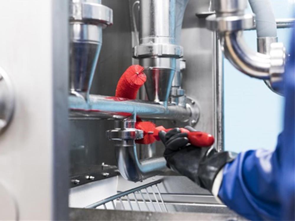 Vikan Bürste gebogen Ø55 mm, 360 mm, medium, Blau Vikan Bürste gebogen Ø55 mm, 360 mm, medium, Blau