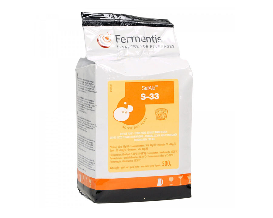 SafAle S-33 Bierhefe trocken obergärig 500g SafAle S-33 Bierhefe trocken obergärig 500g