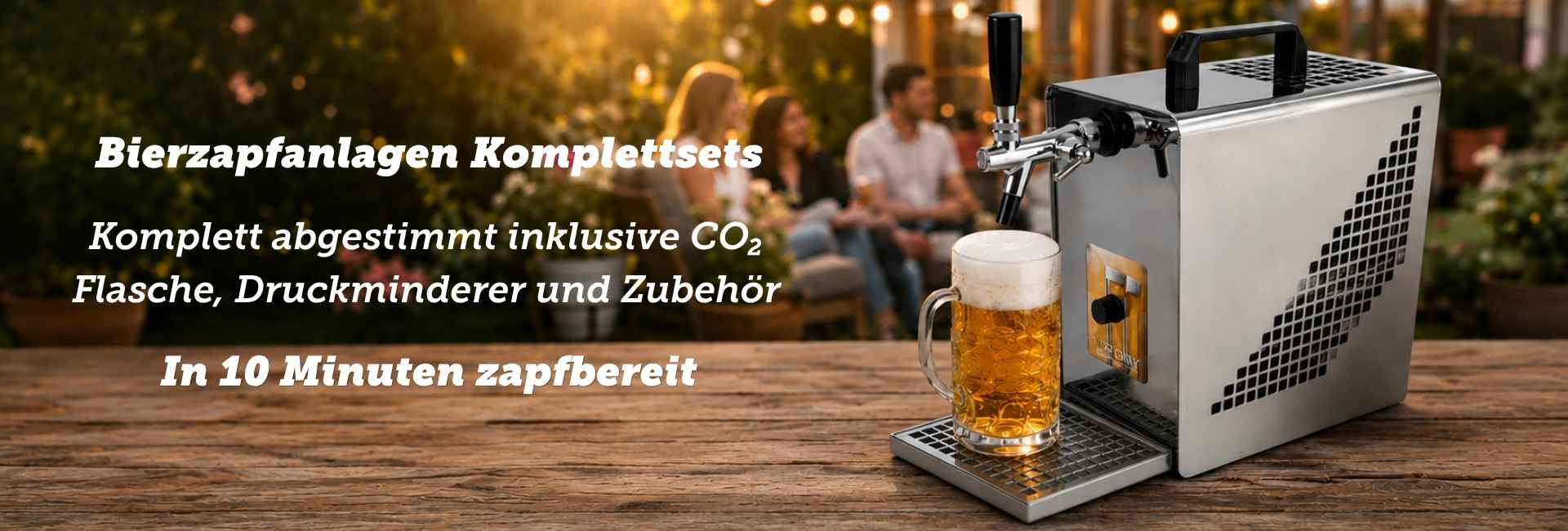 Bierzapfanlagen Komplettsets - In 10 Minuten zapfbereit Bierzapfanlagen Komplettsets mit Durchlaufkühler für frisch gezapftes Bier in nur 10 Minuten