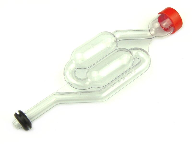 Gärröhrchen aus Kunststoff mit Dichtgummi Gärröhrchen aus Kunststoff mit Dichtgummi