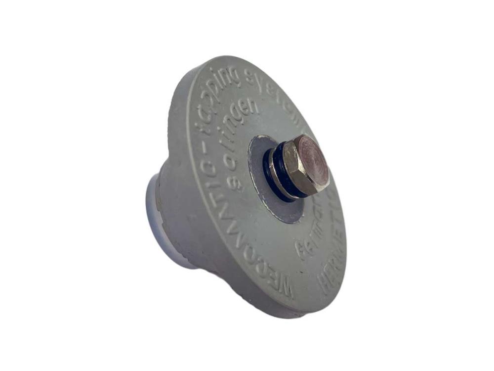 Heremtic sealing plug gray with drain valve 2.5 bar