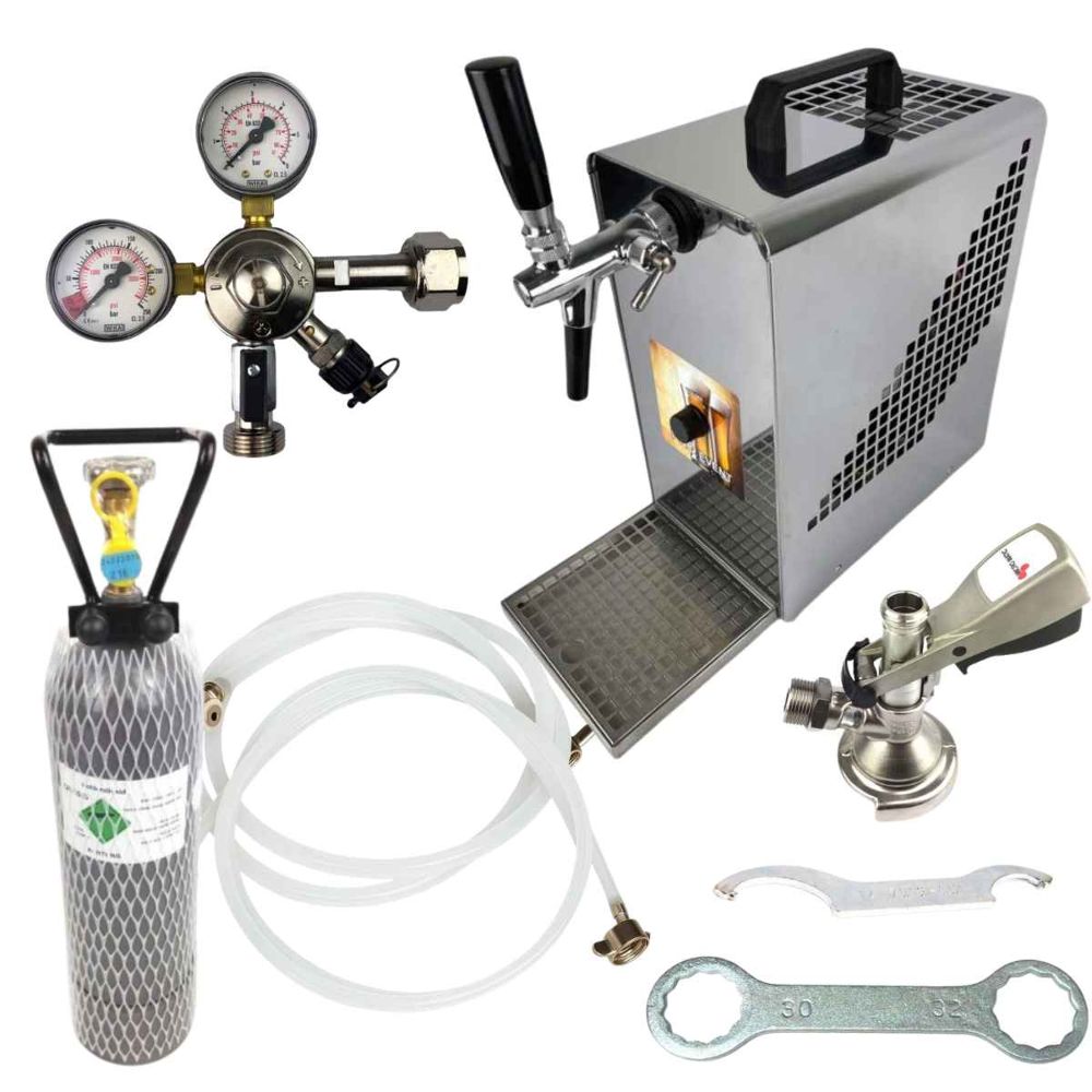 Mini Durchlaufkühler 25 l/h Oprema Edelstahl Look 1 leitig Zapfanlage Komplett Set Mini Durchlaufkühler 25 l/h Oprema Edelstahl Look 1 leitig Zapfanlage Komplett Set