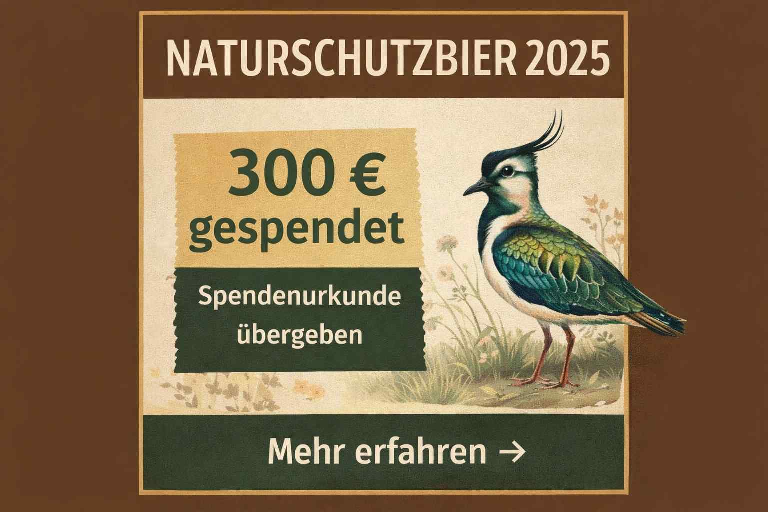 Naturschutzbier 2025 – Kiebitz retten