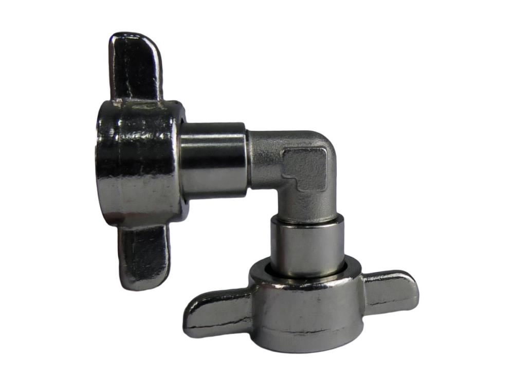 Winkeladapter 90° mit 2x 5/8" Flügelmutter Winkeladapter 90° mit 2x 5/8" Flügelmutter