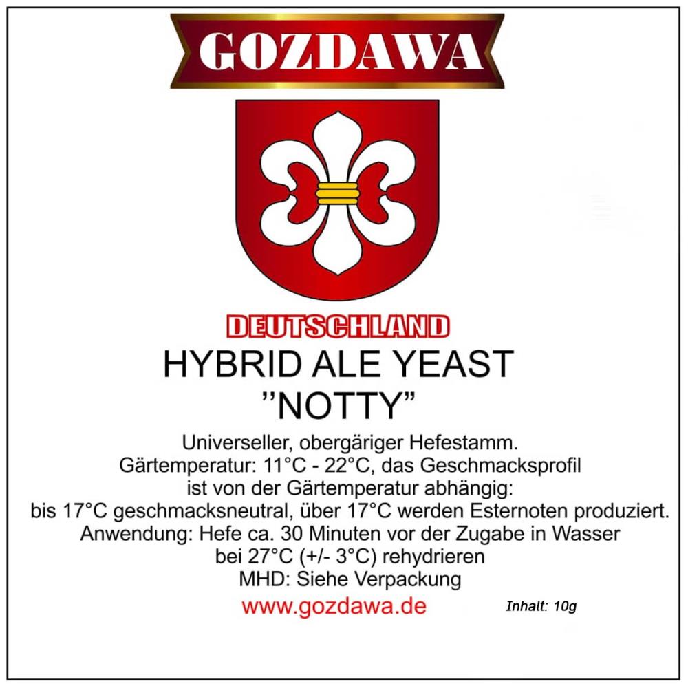 Gozdawa GOZDAWA Hybrid Ale Notty Bierhefe obergärig 10g Gozdawa GOZDAWA Hybrid Ale Notty Bierhefe obergärig 10g