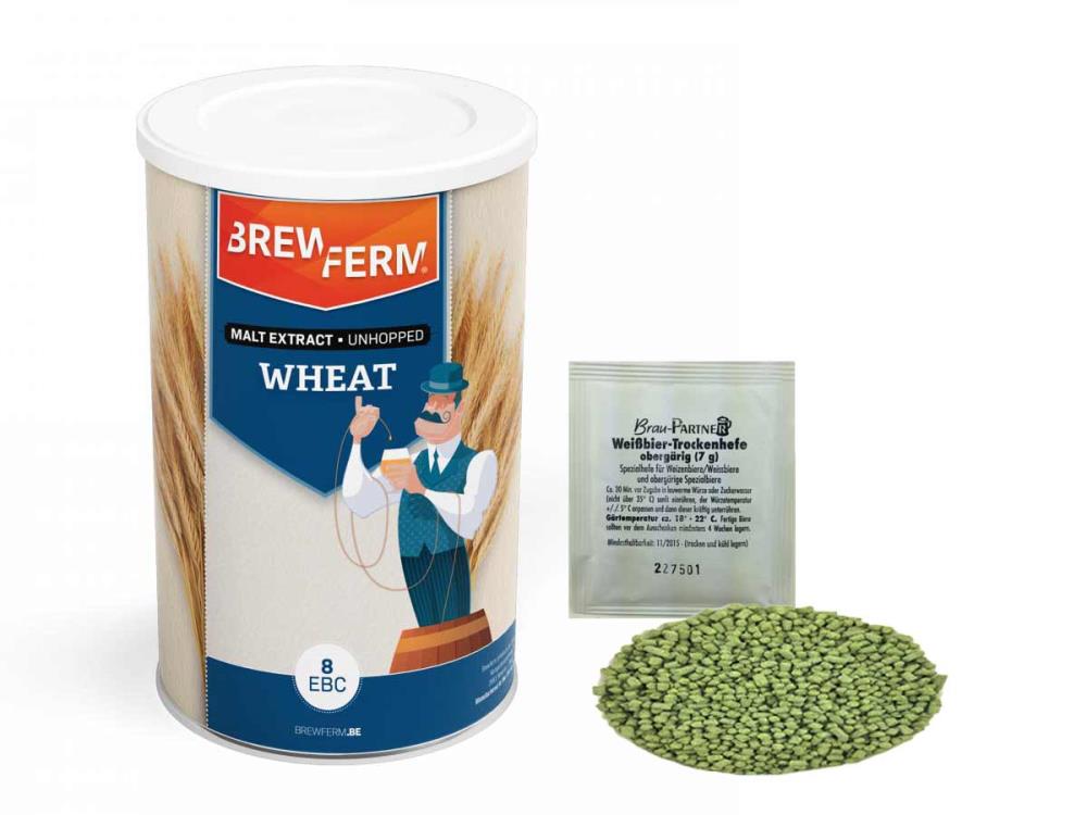 Beer kit Brewferm wheat malt extract unhopped with hops and yeast