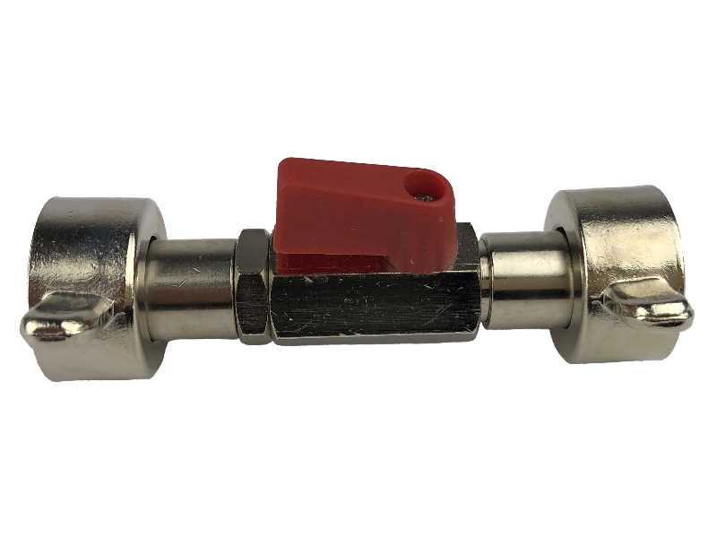 Absperrhahn mit 2x 3/4" IG Flügelmutter Absperrhahn mit 2x 3/4" IG Flügelmutter