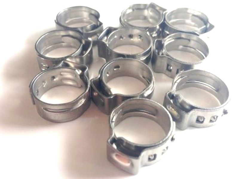 10 Stück 1-Ohr-Klemmen Edelstahl 11,7 - 14,2mm