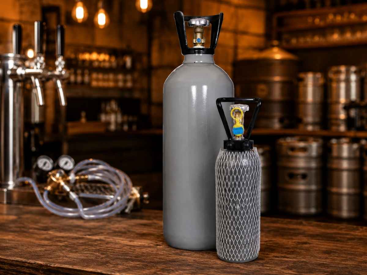 CO2 Flaschen und Zubehör für Zapfanlagen mit 2 kg und 10 kg CO2 Flasche