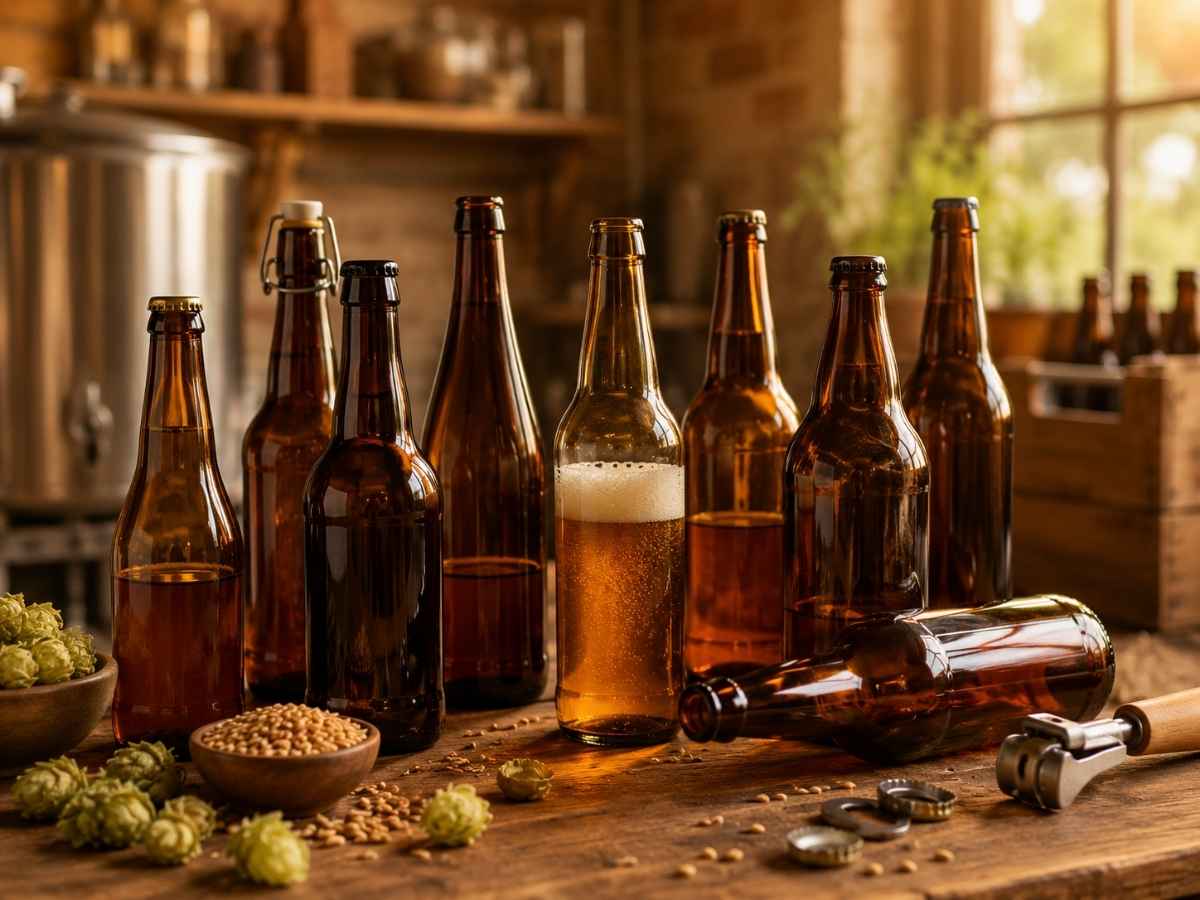 Bierflaschen zum Abfüllen und Lagern von selbstgebrautem Bier