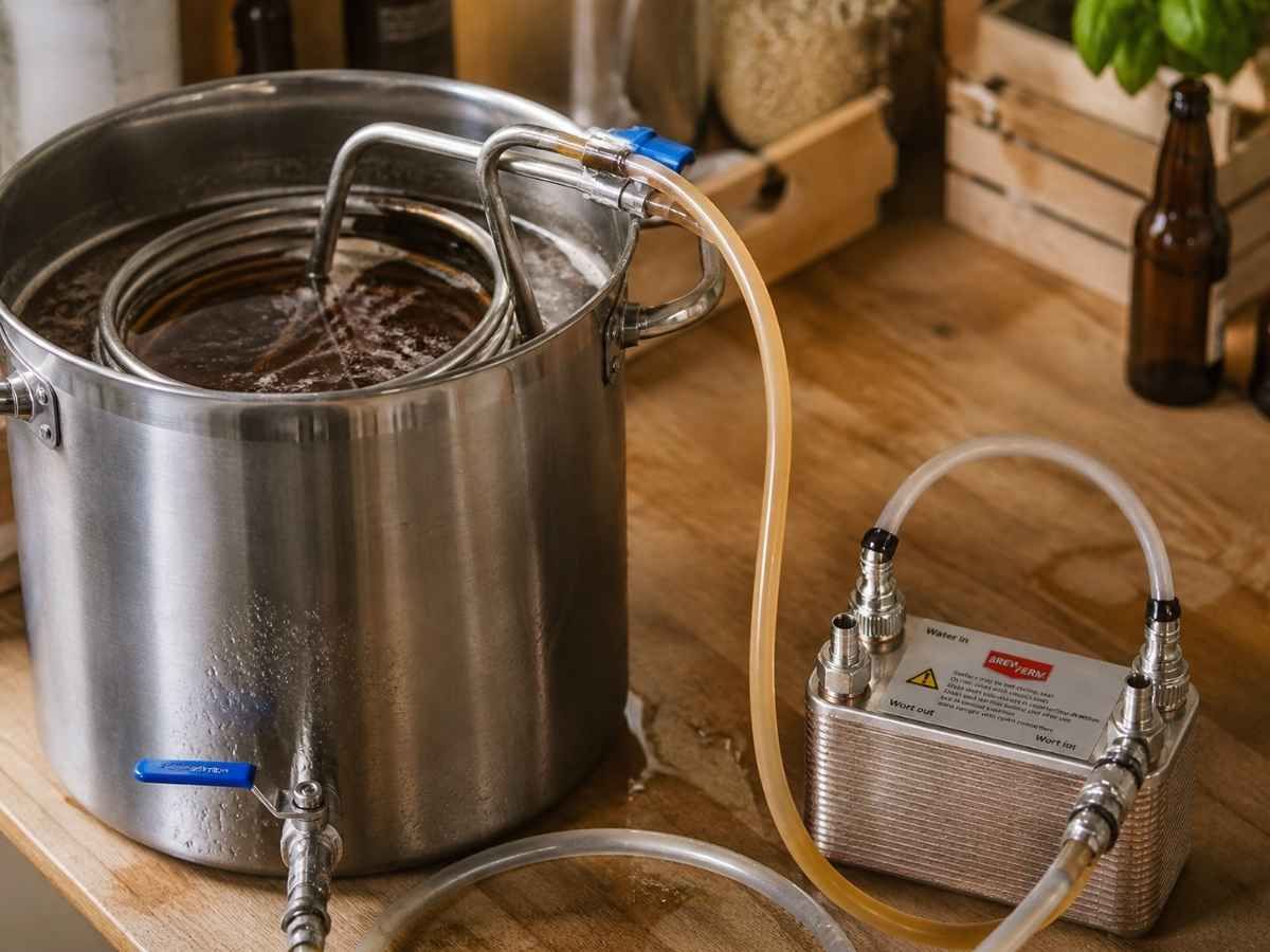 Würzekühler zum schnellen Abkühlen der Bierwürze beim Brauen