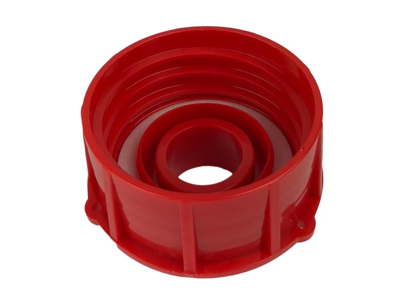 Rote Kappe mit Loch für Gärfass mit grünem Deckel Rote Kappe mit Loch für Gärfass mit grünem Deckel