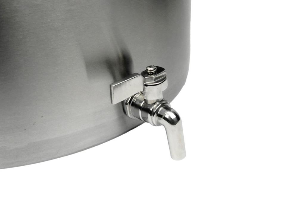 100 liter stainless steel brewing pot with drain tap