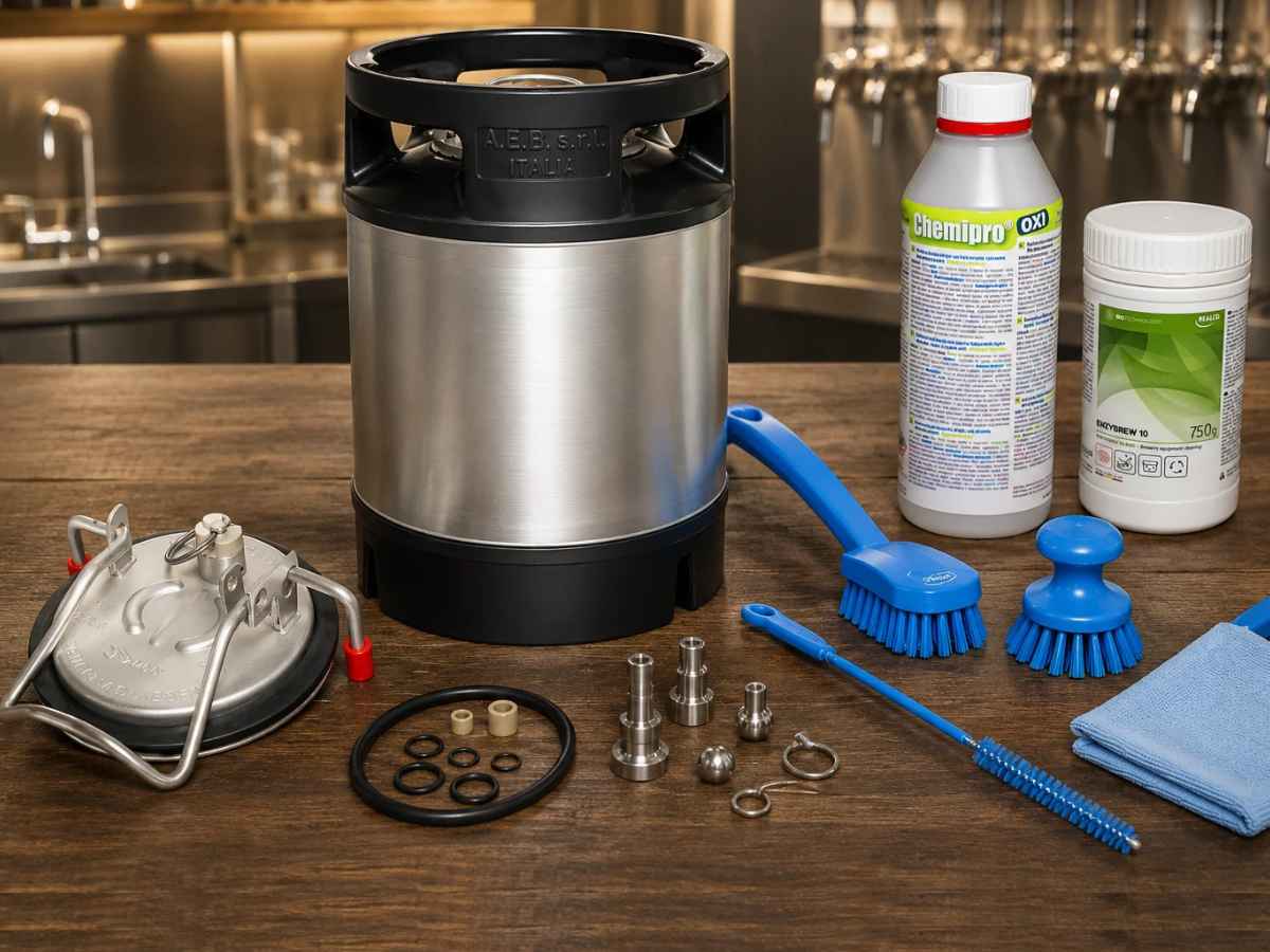NC Keg reinigen und pflegen mit Bürste und Dichtungen