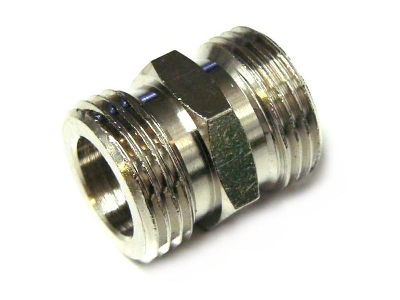 Doppelnippel 2x 5/8" Außengewinde Messing vernickelt Doppelnippel 2x 5/8" Außengewinde Messing vernickelt