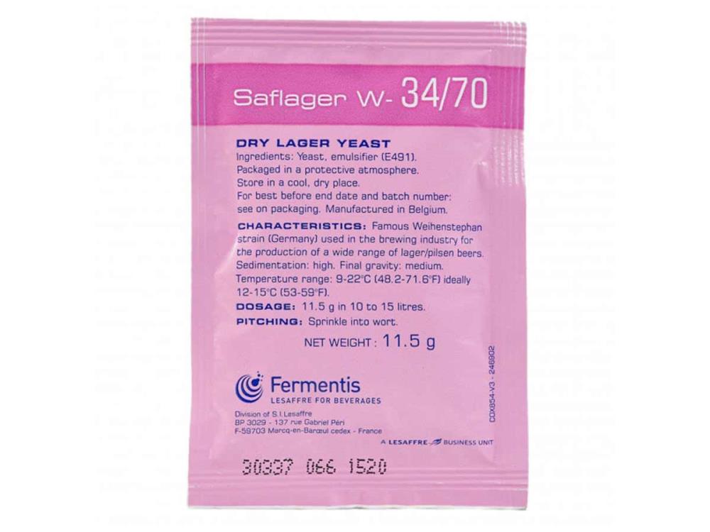 Saflager W34/70 Bierhefe trocken untergärig Saflager W34/70 Bierhefe trocken untergärig