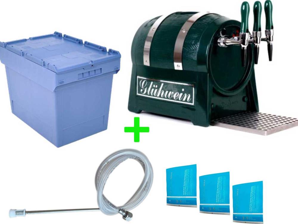 Glühweinzapfanlage, 9 KW, 100 l/h, 3 Zapfhähne, mit elektrischen Pumpen, Fassform von Schankanlagen Koch Glühweinzapfanlage, 9 KW, 100 l/h, 3 Zapfhähne, mit elektrischen Pumpen, Fassform von Schankanlagen Koch