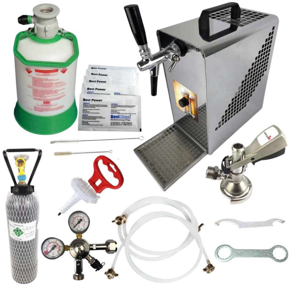 Mini Durchlaufkühler 25 l/h Oprema Edelstahl Look 1 leitig Zapfanlage Premium Set Mini Durchlaufkühler 25 l/h Oprema Edelstahl Look 1 leitig Zapfanlage Premium Set