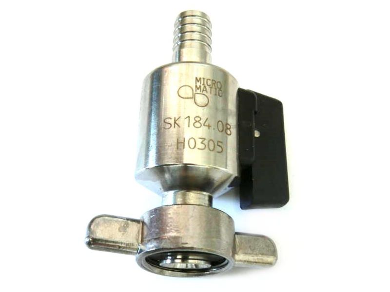 Bierabsperrhahn gerade aus CNS 10mm Bierabsperrhahn gerade aus CNS 10mm