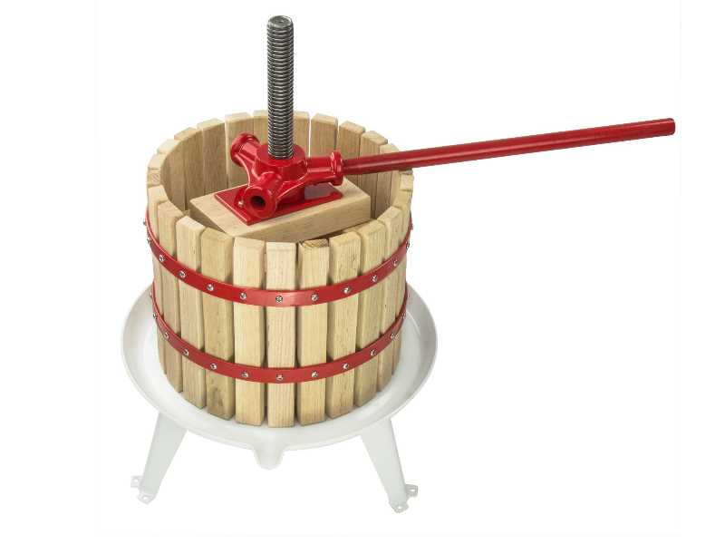 Fruit press with wooden basket 12 l