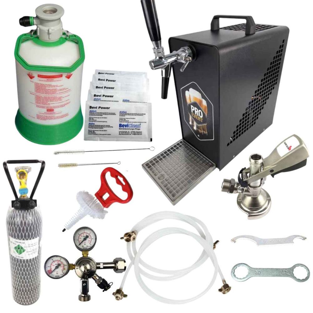 Mini Durchlaufkühler 25 l/h Oprema Schwarz 1 leitig Zapfanlage Premium Set