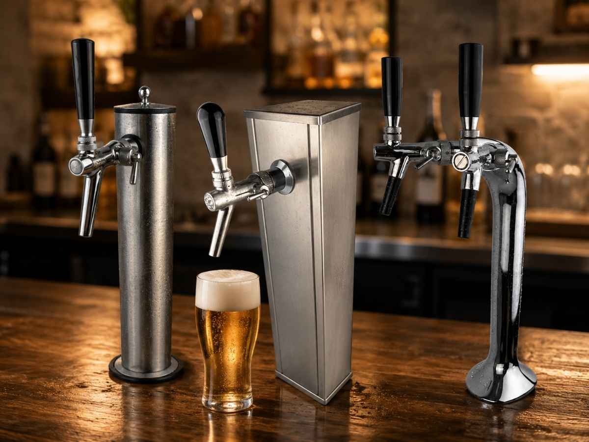 Schanksäulen aus Edelstahl für Zapfanlagen und professionellen Bierausschank