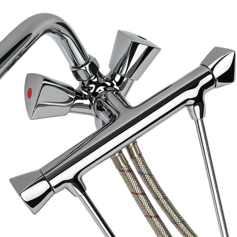 Mischbatterie Theke 2 Becken Druck Mischbatterie Theke 2 Becken Druck