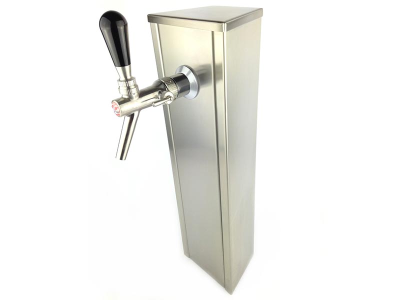 Schanksäule eckig Edelstahl 1 leitig mit CMB V10 Zapfhahn