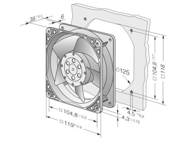 Lüfter Papst 220 Volt Typ 4650 N 4650N 4650-N 18 W Watt